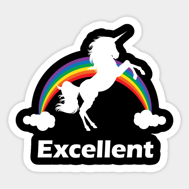 Excellent Rainbow Unicorn Design Sticker by Nonstop Shirts